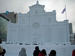 Big snow statue